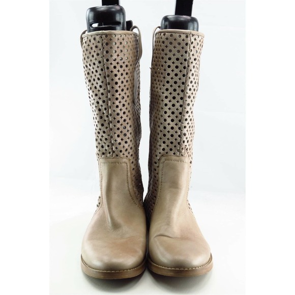 Zoe & Luca Boot Sz 7 M Mid-Calf Boots Round Toe Beige Leather Women - Picture 3 of 8